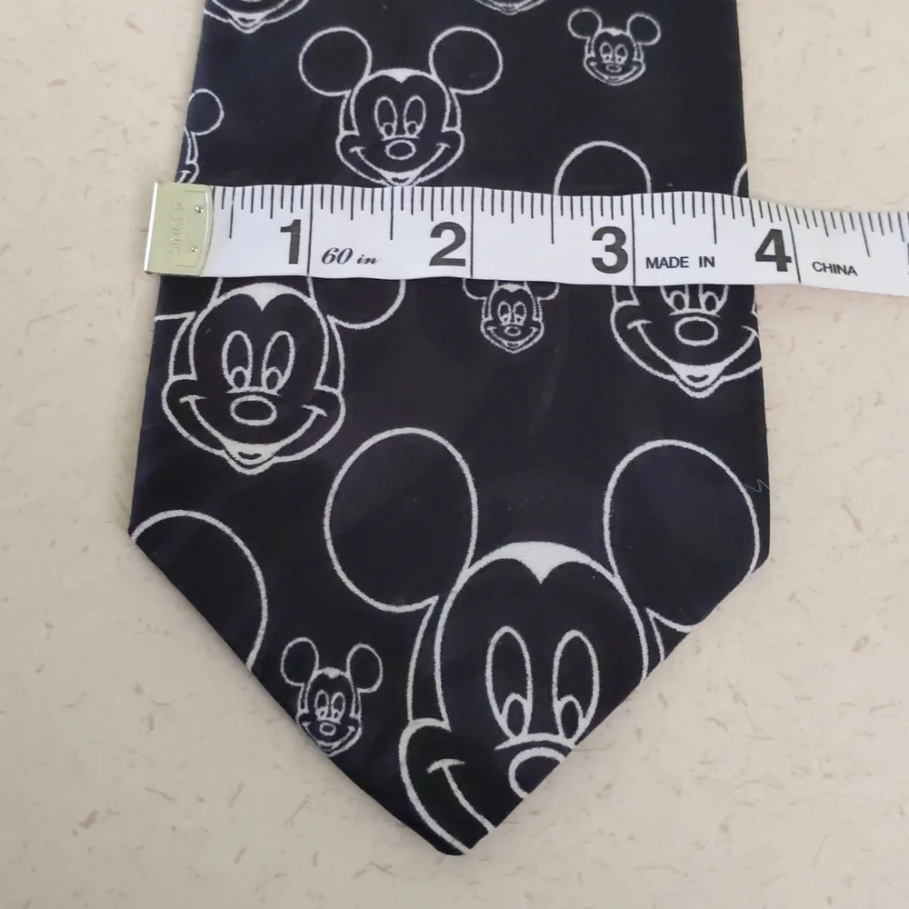 Disney Mickey Mouse Tie Black White Mickey Unlimited USA Made